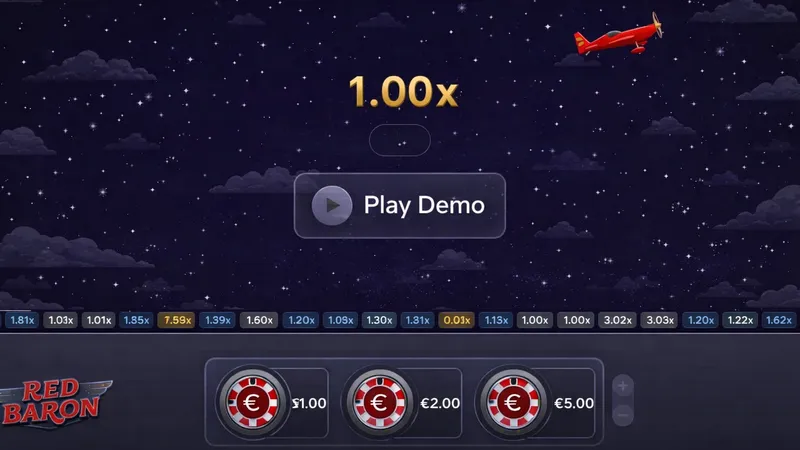 Red Baron demo mode interface
